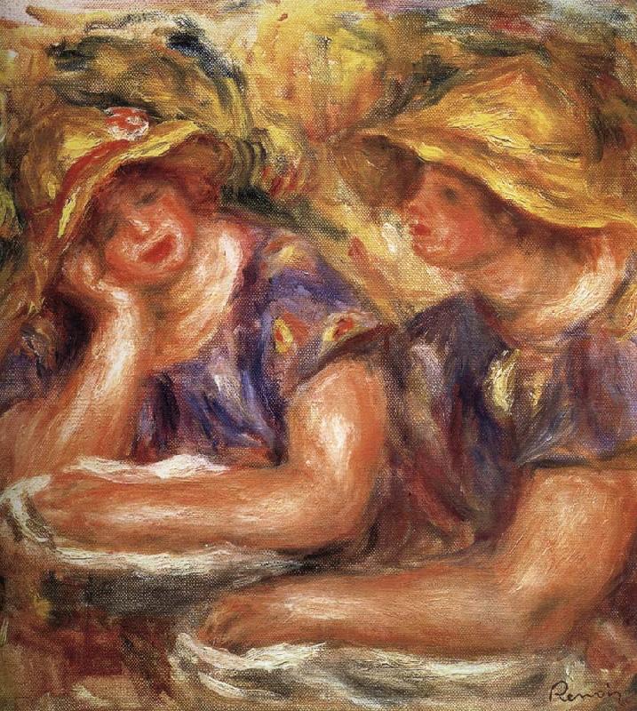 Pierre Renoir Two Women in Blue Blouses china oil painting image